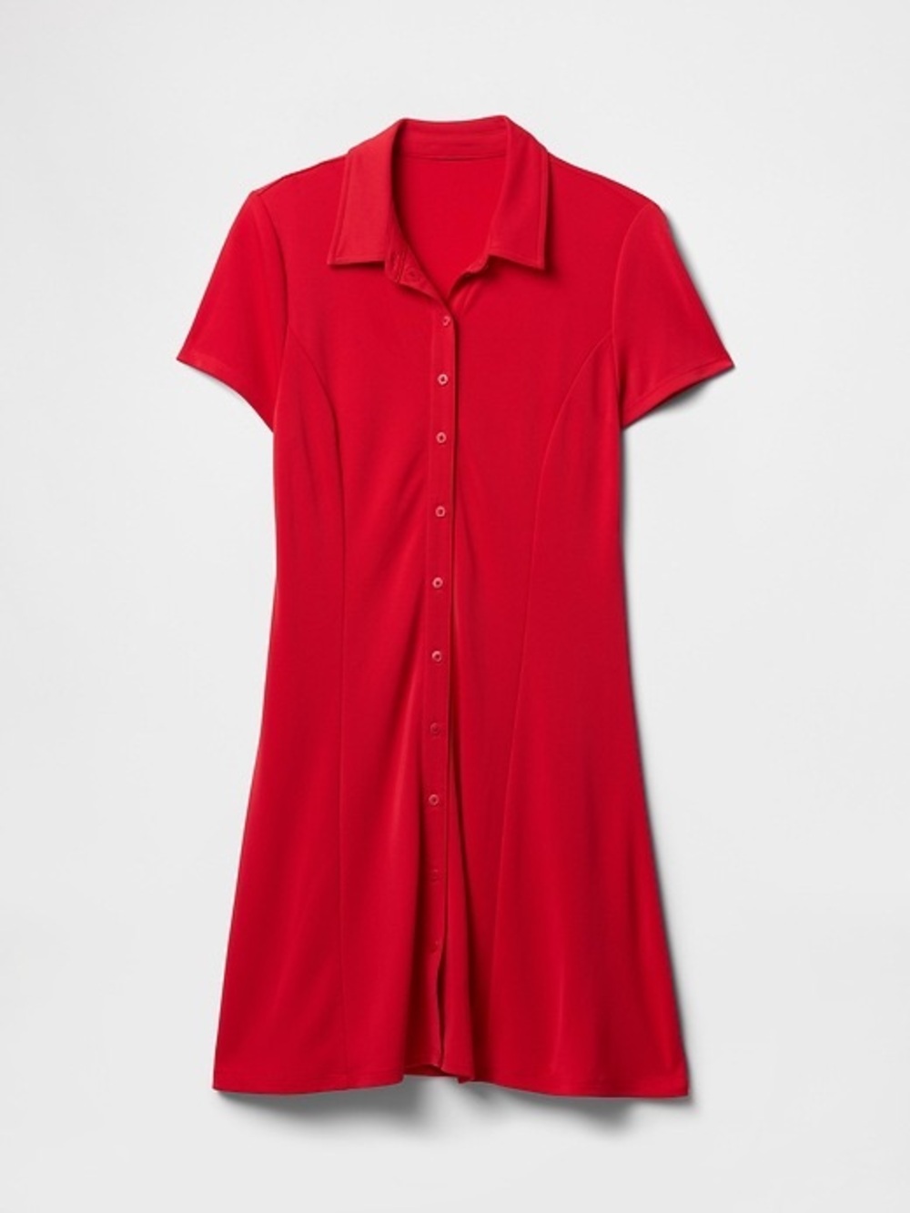 GAP Red Short-Sleeve Button-Front Swim Cover-Up